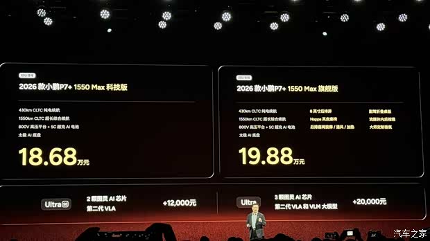 售18.68万起 全新外观/综合续航1550公里 2026款小鹏P7+正式上市